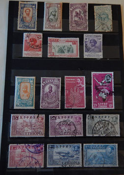 Série de Timbres éthiopiens originaux "Haile Selassie et Menen"