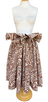 【216-0152】Ruffle Waist Pau Skirt (Brown)
