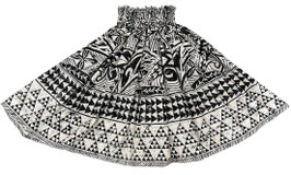 【216-0187】Single Pa'u Skirt (Cream/Black)