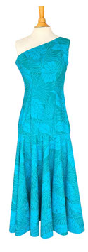 【211-0158】One-Shoulder Dress (Teal)