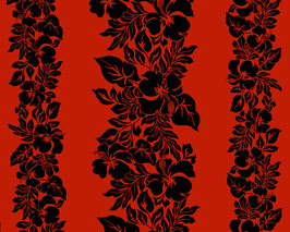 【281-0715】Poly Cotton Fabric (Black/Red)