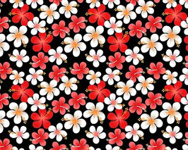【291-0157】Poly Cotton Fabric (Black/Red)
