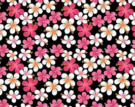 【291-0158】Poly Cotton Fabric (Black/Pink)