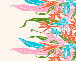 【281-0183】Poly Cotton Fabric (Natural/Pink)