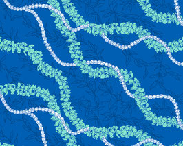 【681-0341】Poly Cotton Fabric (Blue)