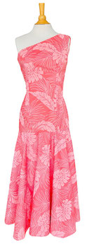 【211-0150】One-Shoulder Dress (Peach)
