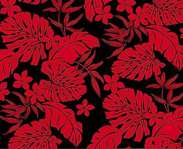 【291-5437】Poly Cotton Fabric (Black/Red)