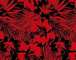 【291-0131】Poly Cotton Fabric (Black/Red)