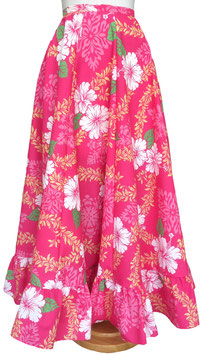 【213-0132】Ruffle Long Skirt (Pink)