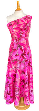 【211-0126】One-Shoulder Dress (Neon Pink)