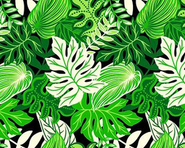 【291-0221】Poly Cotton Fabric (Black/Green)