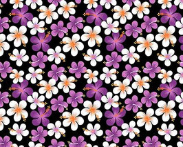 【291-0159】Poly Cotton Fabric (Black/Purple)