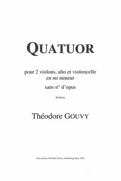Quatuor pour 2 violons, alto et violoncelle en mi mineur - Théodore Gouvy