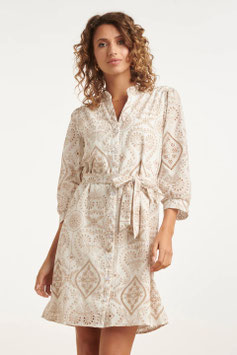 Smashed Lemon jurk 26132 white/dark sand - zomers en vrouwelijke SALE