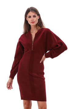 K-design zachte jurk met rits B838 burgundy