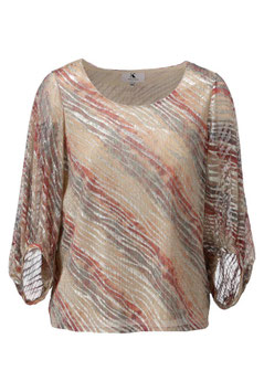 K-design top c251 p078- Strijlvolle top met subtiele glans.