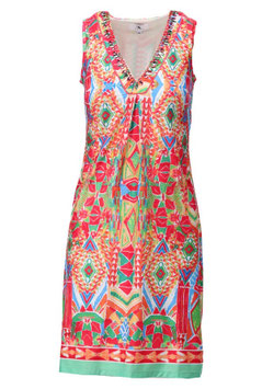 K-DESIGN JURK C310 P094 -Zomerse mouwloze jurk met print.