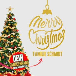 WANDTATTOO CHRISTMAS "4" MIT + FAMILIENNAME