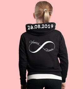 INFINITY KINDER HOODIE MIT WUNSCHNAME UND DATUM