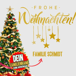 WANDTATTOO CHRISTMAS "6" MIT + FAMILIENNAME