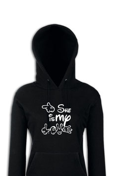 Kapuzenpullover "She Is My Love" für Damen