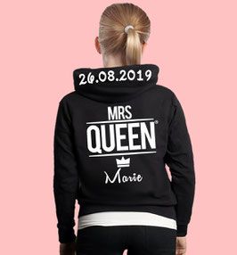 MRS. QUEEN KINDER HOODIE MIT WUNSCHNAME UND DATUM