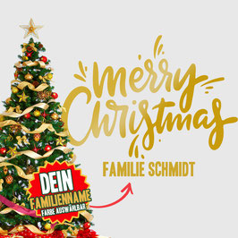 WANDTATTOO CHRISTMAS "2" MIT + FAMILIENNAME