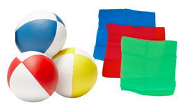 BF: 3er Set Jonglierbälle & Jongliertücher mit Onlinekurs Basic