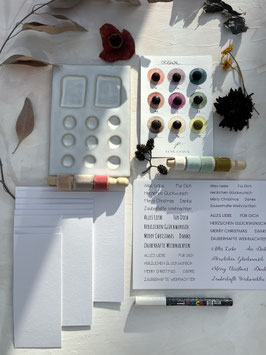 Aquarell Paket - mit Keramikpalette und Kartenset