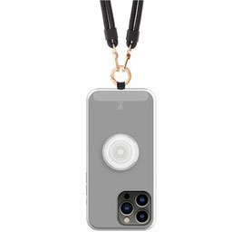 COVER IPH15P POPGRIP TRASPARENT JUST ELEGANGE 15Pro  Necklace Cover con PopSockets  3in1 Case Trasparent clear