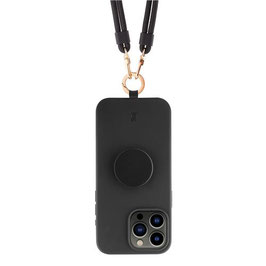 COVER IPH15 POPGRIP BLK JUST ELEGANGE  Necklace Cover con PopSockets  3in1 Case Black