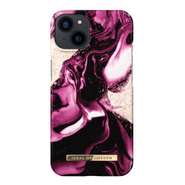 COVER IPH14P GOLDEN RUBY MARBLE IDEAL OF SWEDEN iPhone 14 Pro  Designer Hard-Cover Magsafe Carrara Gold