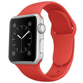 Solid Color Silicone Band for Apple Watch 42MM/44MM/45MM Series Red