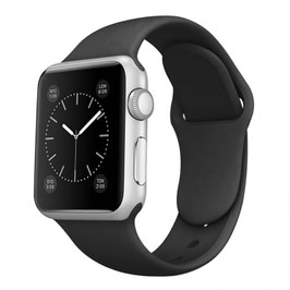 Solid Color Silicone Band for Apple Watch 38MM/40MM/41MM Series Black