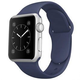 Solid Color Silicone Band for Apple Watch 42MM/44MM/45MM Series Midnight Blue