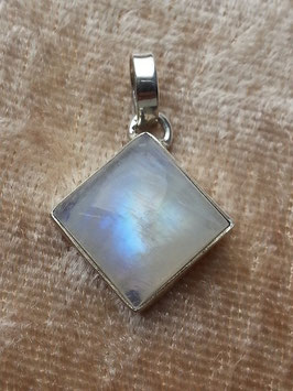 Regenbogen Mondstein, gefasst in 925 Sterlingsilber AH 026