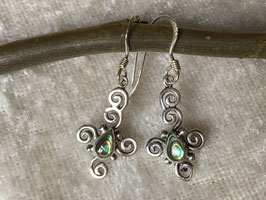 Abalone Ohrringe, gefasst in 925 Sterlingsilber OR 016