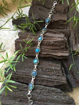 Labradorit Armband, gefasst in 925 Sterlingsilber AB 010