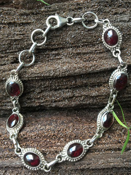 Granat Armband, gefasst in 925 Sterling Silber, AB 027