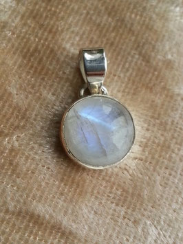 Regenbogen Mondstein, gefasst in 925 Sterlingsilber AH009
