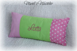 Patchworkkissen "rosa-grün"