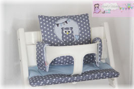 Tripp Trapp Kissen-Set blau-grau "Eule"