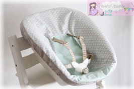 Bezug für das Newborn Set "taupe-mint" Herzli