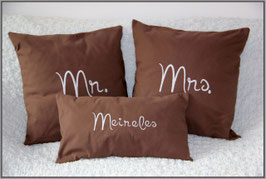 Mr. und Mrs. Kissen in braun