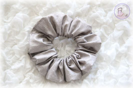 Scrunchie / Haargummi taupe Glitzer