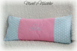 Patchworkkissen "rosa-hellblau"
