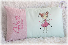 Motiv-Kissen Girl rosa-mint