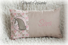 Motiv-Kissen Einhorn rosa-taupe B