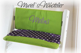 Tripp Trapp Kissen-Set "violett-grün" mit Namensbestickung