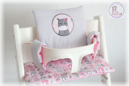 Tripp Trapp Kissen-Set "Nilpferd" grau-rosa
